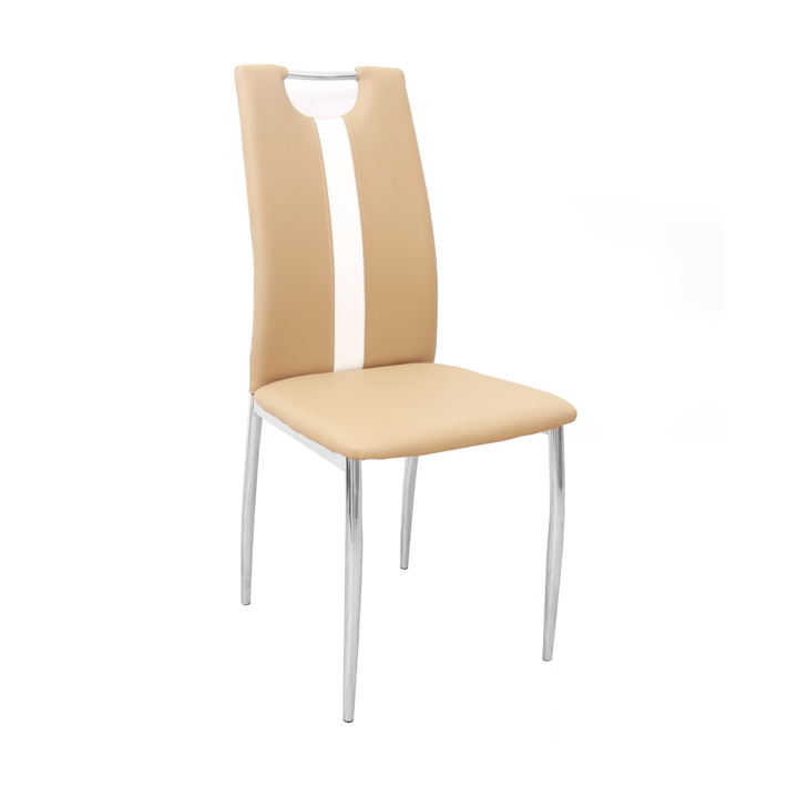 KONDELA Signa jedálenská stolička béžová / biela / chrómová