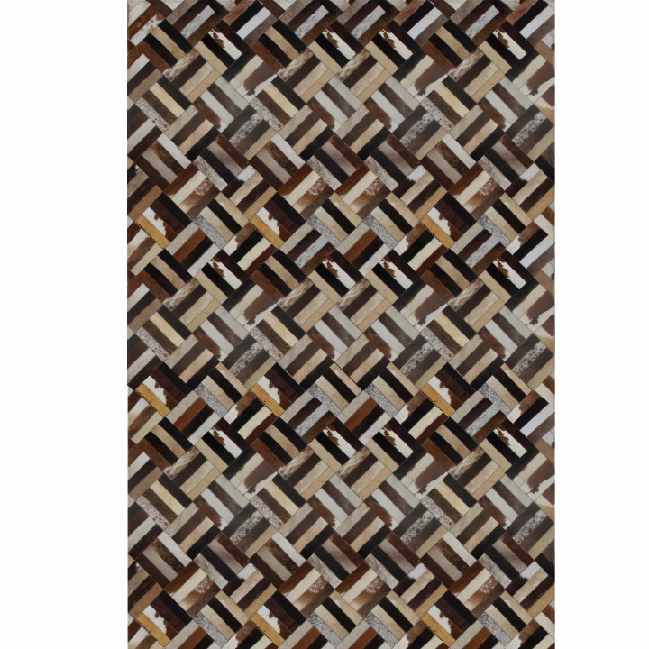 KONDELA Typ 2 kožený koberec 140x200 cm vzor patchwork