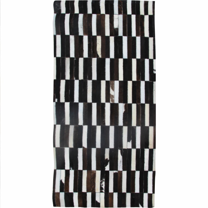 KONDELA Typ 6 kožený koberec 69x140 cm vzor patchwork