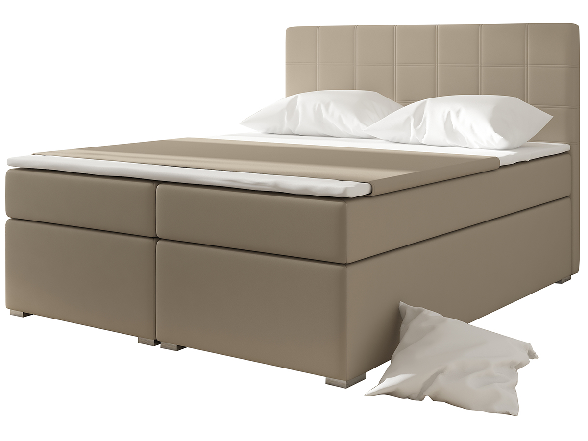 NABBI Anzia 140 čalúnená manželská posteľ s úložným priestorom béžová