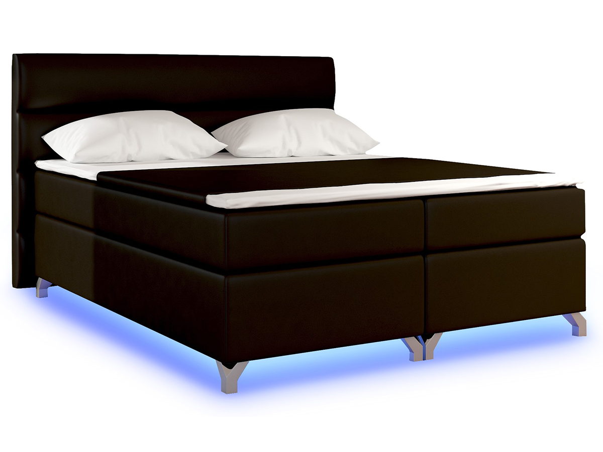 NABBI Avellino 140 čalúnená manželská posteľ s úložným priestorom tmavohnedá (Soft 66)