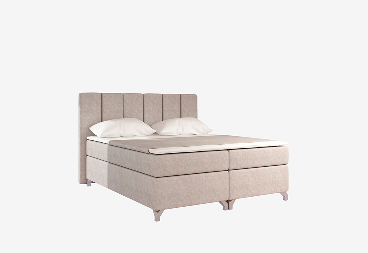 NABBI Barino 160 čalúnená manželská posteľ s úložným priestorom béžová (Dora 21)