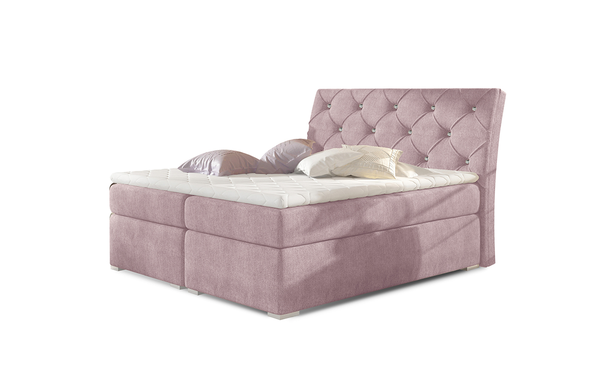 NABBI Beneto 160 čalúnená manželská posteľ s úložným priestorom ružová (Omega 91)