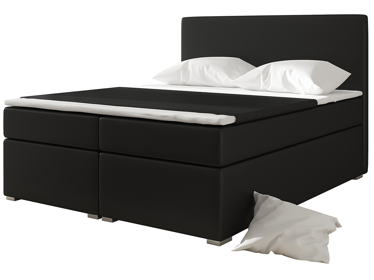 NABBI Diana 180 čalúnená manželská posteľ s úložným priestorom čierna (Soft 11)