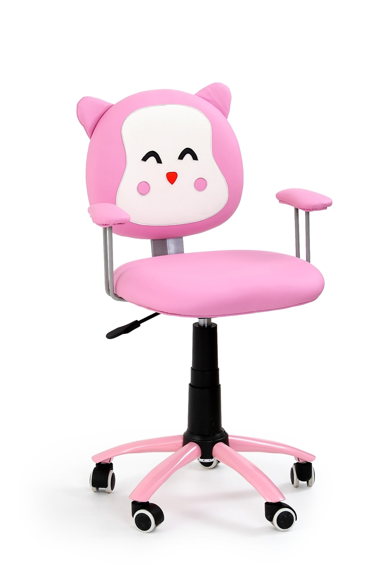 HALMAR Kitty detská stolička na kolieskach s podrúčkami ružová / biela