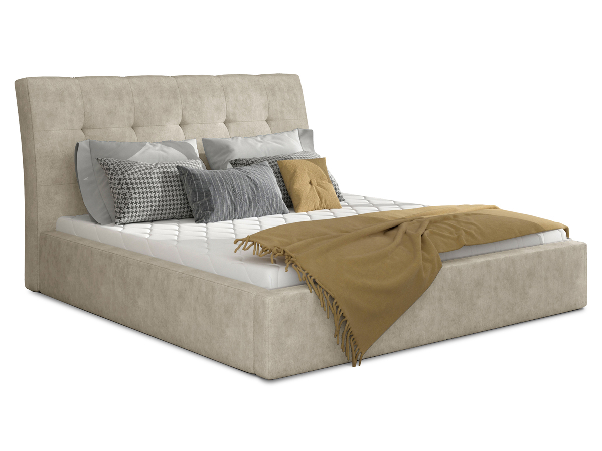 NABBI Ikaria 160 čalúnená manželská posteľ s roštom béžová