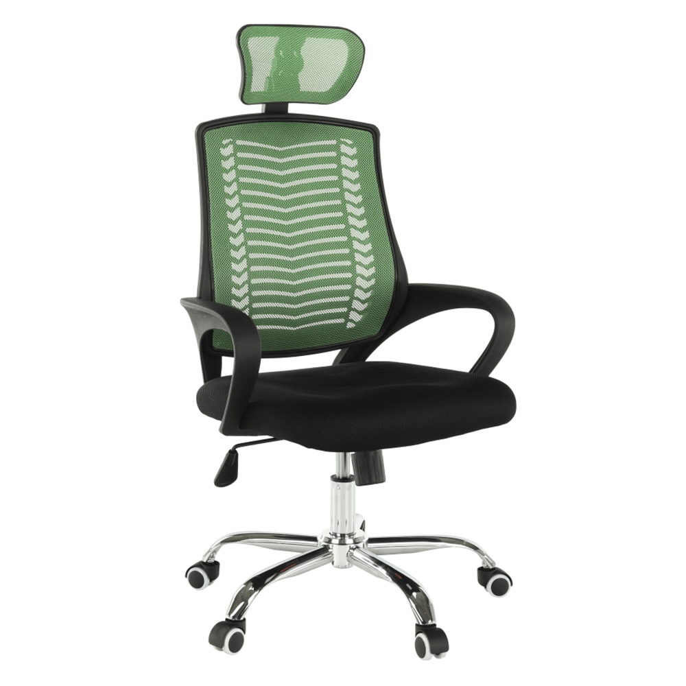 KONDELA Imela Typ 1 kancelárske kreslo s podrúčkami zelená / čierna / chróm