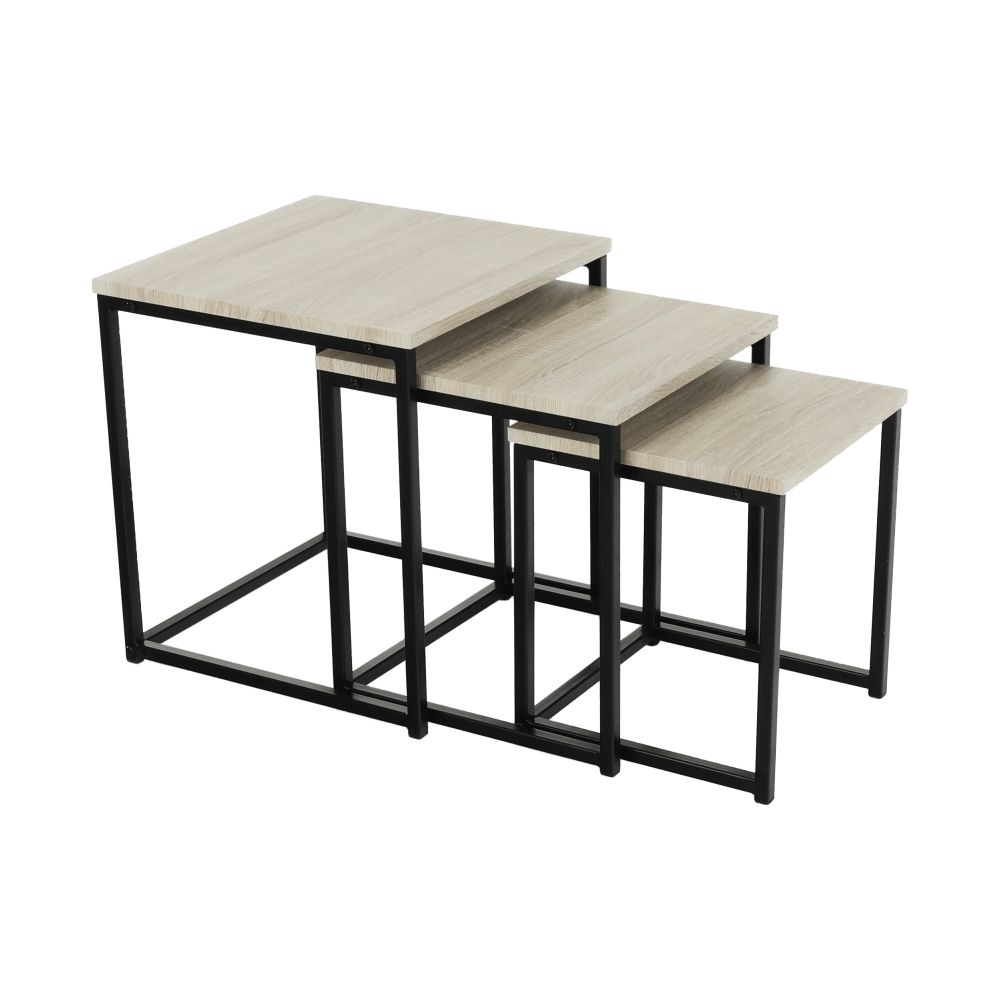 KONDELA Kastler New Typ 3 konferenčný stolík (3 ks) dub sonoma / čierna