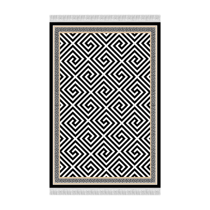 KONDELA Motive koberec 80x150 cm čierna / biela