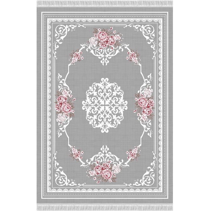 KONDELA Sedef Typ 2 koberec 160x230 cm sivá / vzor kvety