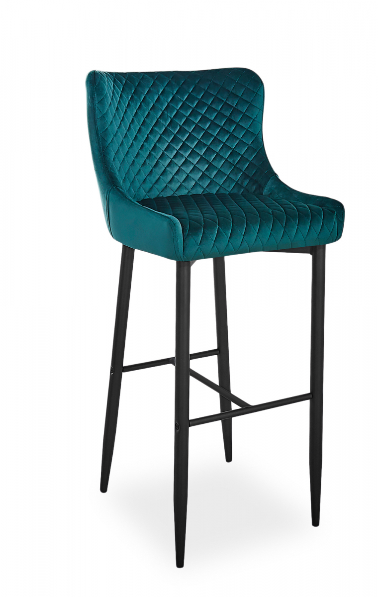 SIGNAL Colin B Velvet H-1 barová stolička zelená / čierna