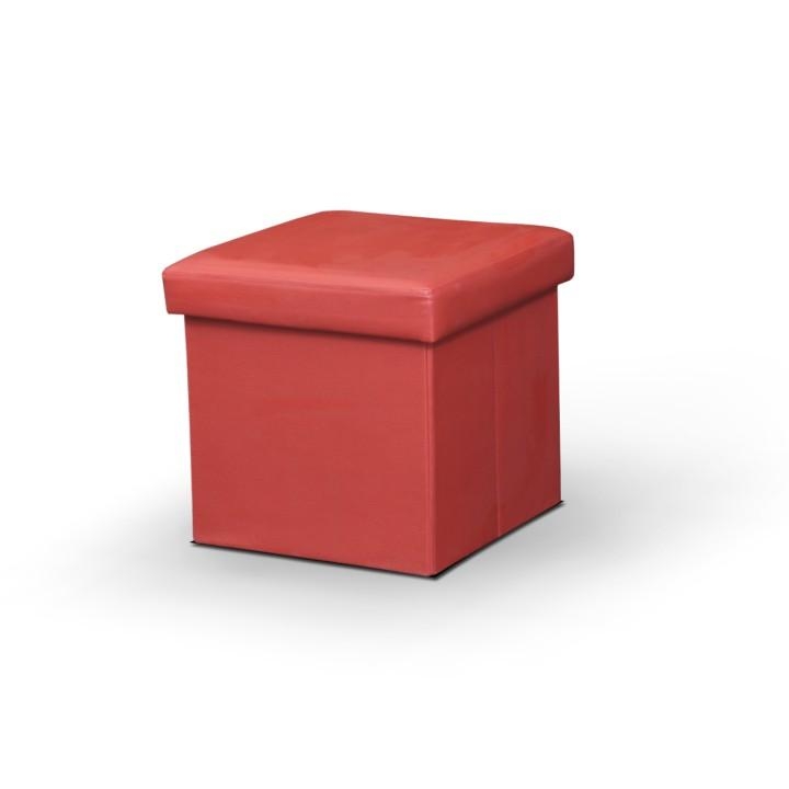 KONDELA Tela New taburetka s úložným priestorom červená