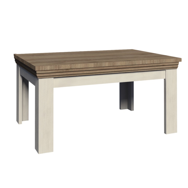 KONDELA Royal ST rozkladací jedálenský stôl biela sosna nordická / dub divoký