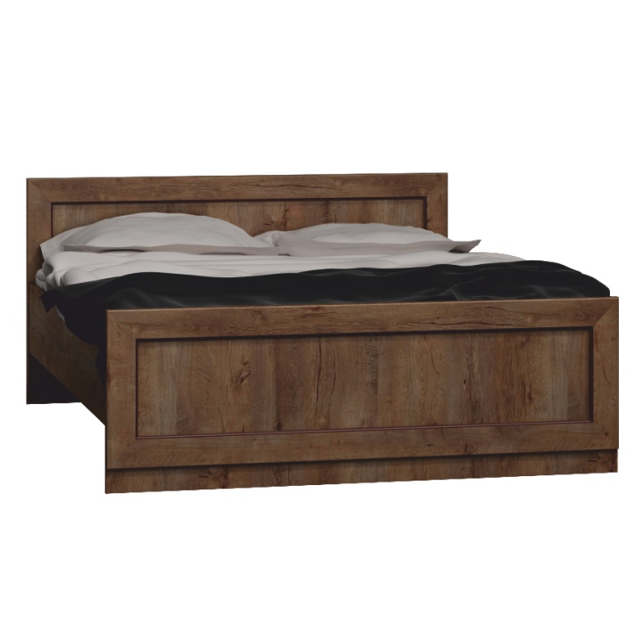 KONDELA Tedy T20 160 rustikálna posteľ s roštom dub lefkas