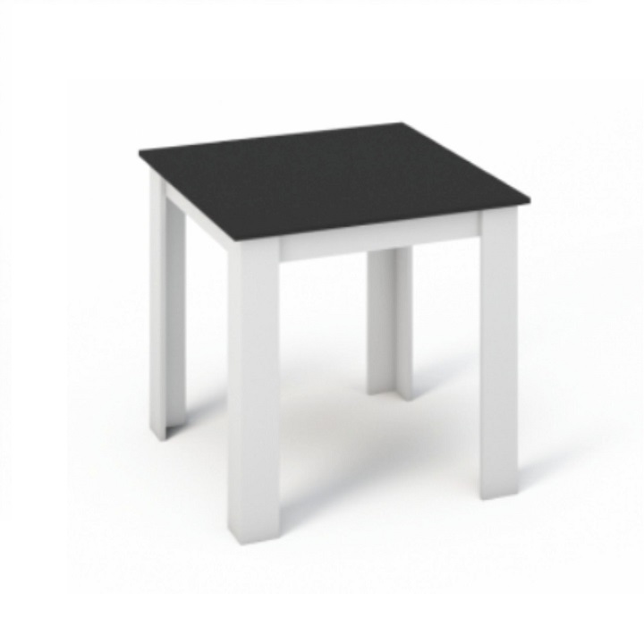 KONDELA Kraz jedálenský stôl 80x80 cm biela / čierna