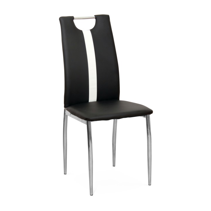KONDELA Signa jedálenská stolička čierna / biela / chrómová