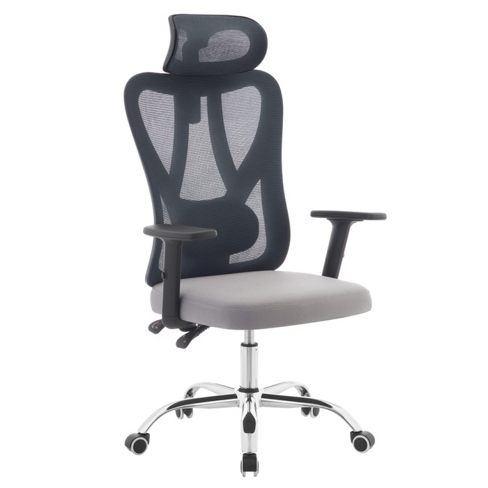 KONDELA Ademir kancelárske kreslo tmavosivá / svetlosivá / chróm