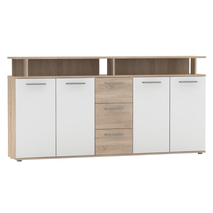 KONDELA Albi štvordverová komoda so zásuvkami dub sonoma