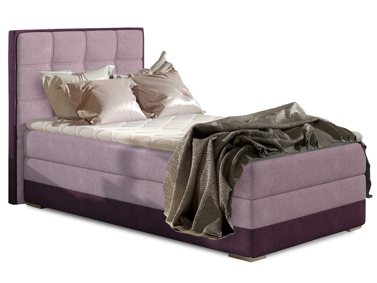 NABBI Alessandra 90 L čalúnená jednolôžková posteľ ružová / fialová