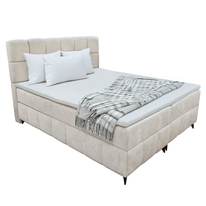 KONDELA Alma boxspringová manželská posteľ béžová