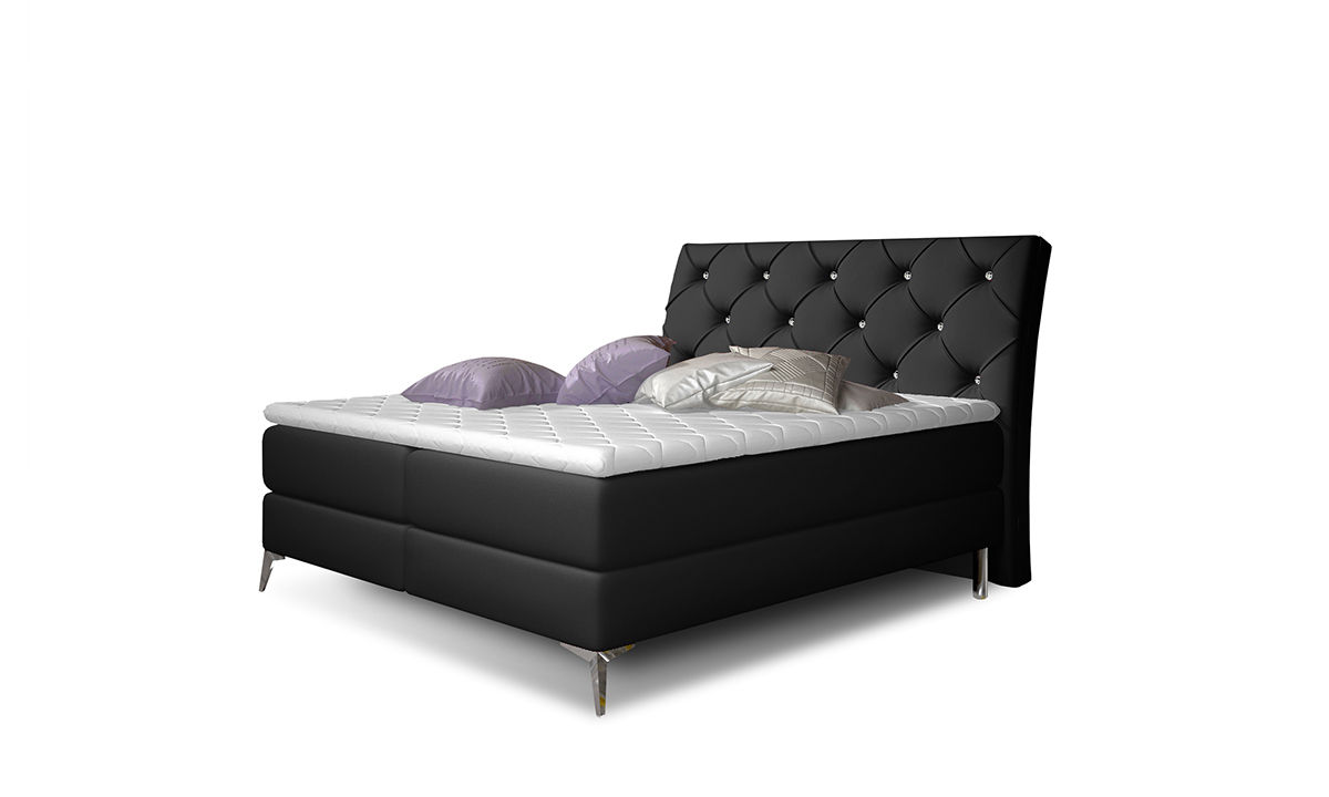 NABBI Amika 180 čalúnená manželská posteľ s úložným priestorom čierna (Soft 11)