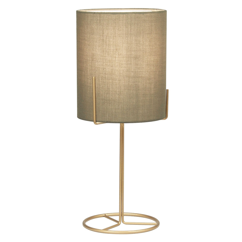 KONDELA Anele stolná lampa sivohnedá (taupe) / medená
