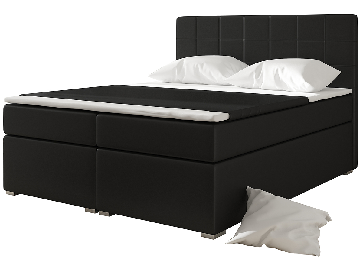 NABBI Anzia 140 čalúnená manželská posteľ s úložným priestorom čierna (Soft 11)