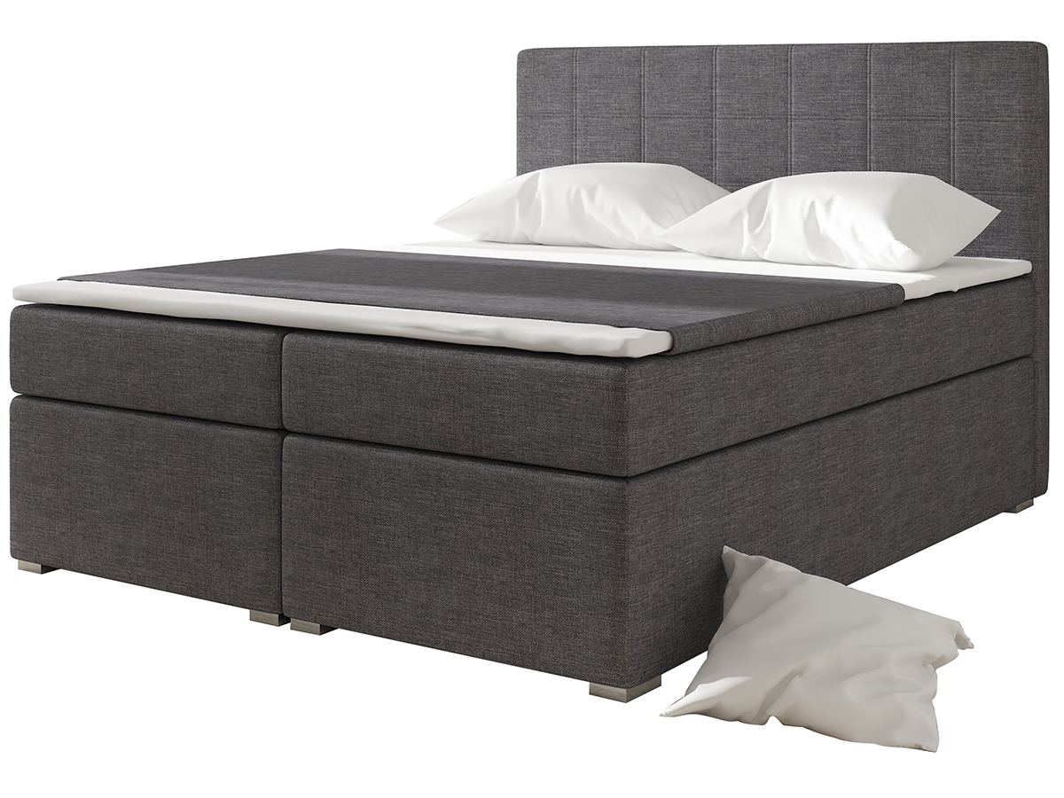 NABBI Anzia 180 čalúnená manželská posteľ s úložným priestorom sivá