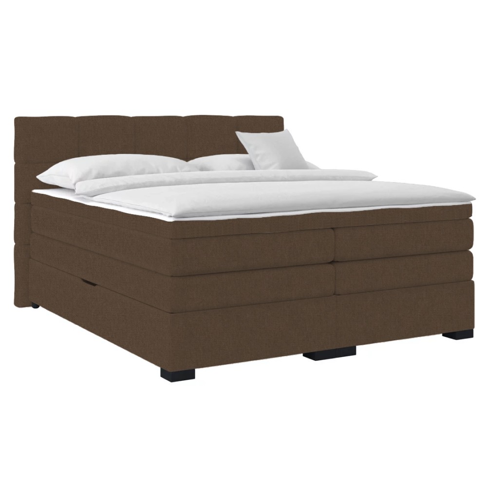 KONDELA April boxspringová manželská pocketová posteľ hnedá