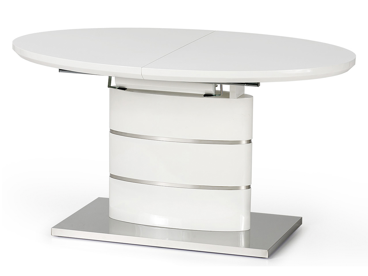 HALMAR Aspen rozkladací jedálenský stôl biely lesk