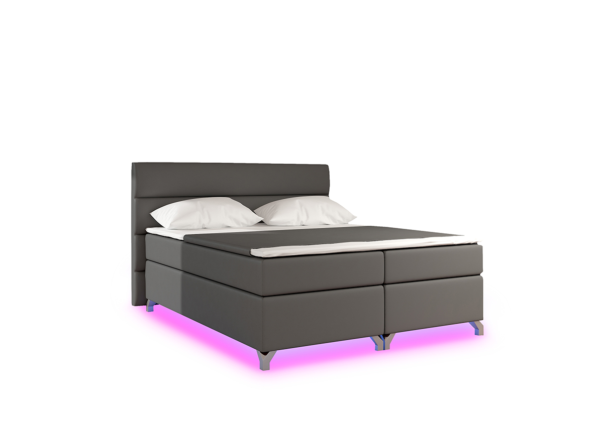 NABBI Avellino 140 čalúnená manželská posteľ s úložným priestorom sivá (Soft 29)