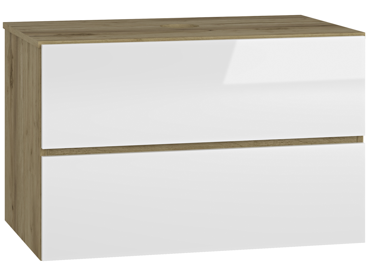 NABBI Baleta S80 kúpeľňová skrinka pod umývadlo craft zlatý / biely lesk