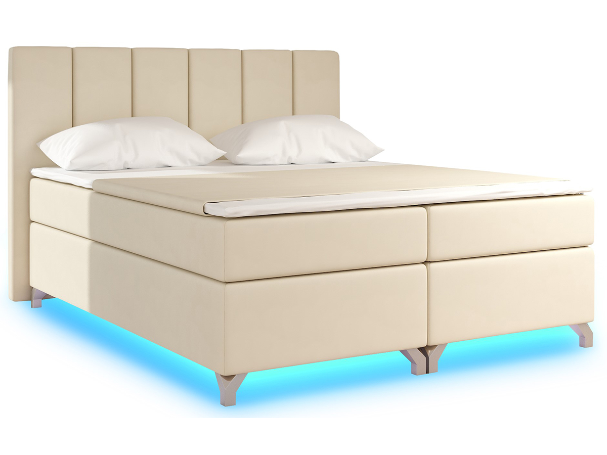 NABBI Barino 140 čalúnená manželská posteľ s úložným priestorom béžová (Soft 33)
