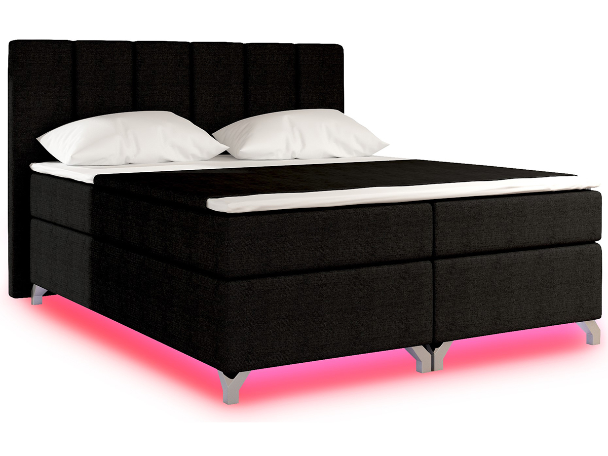 NABBI Barino 140 čalúnená manželská posteľ s úložným priestorom čierna (Sawana 14)