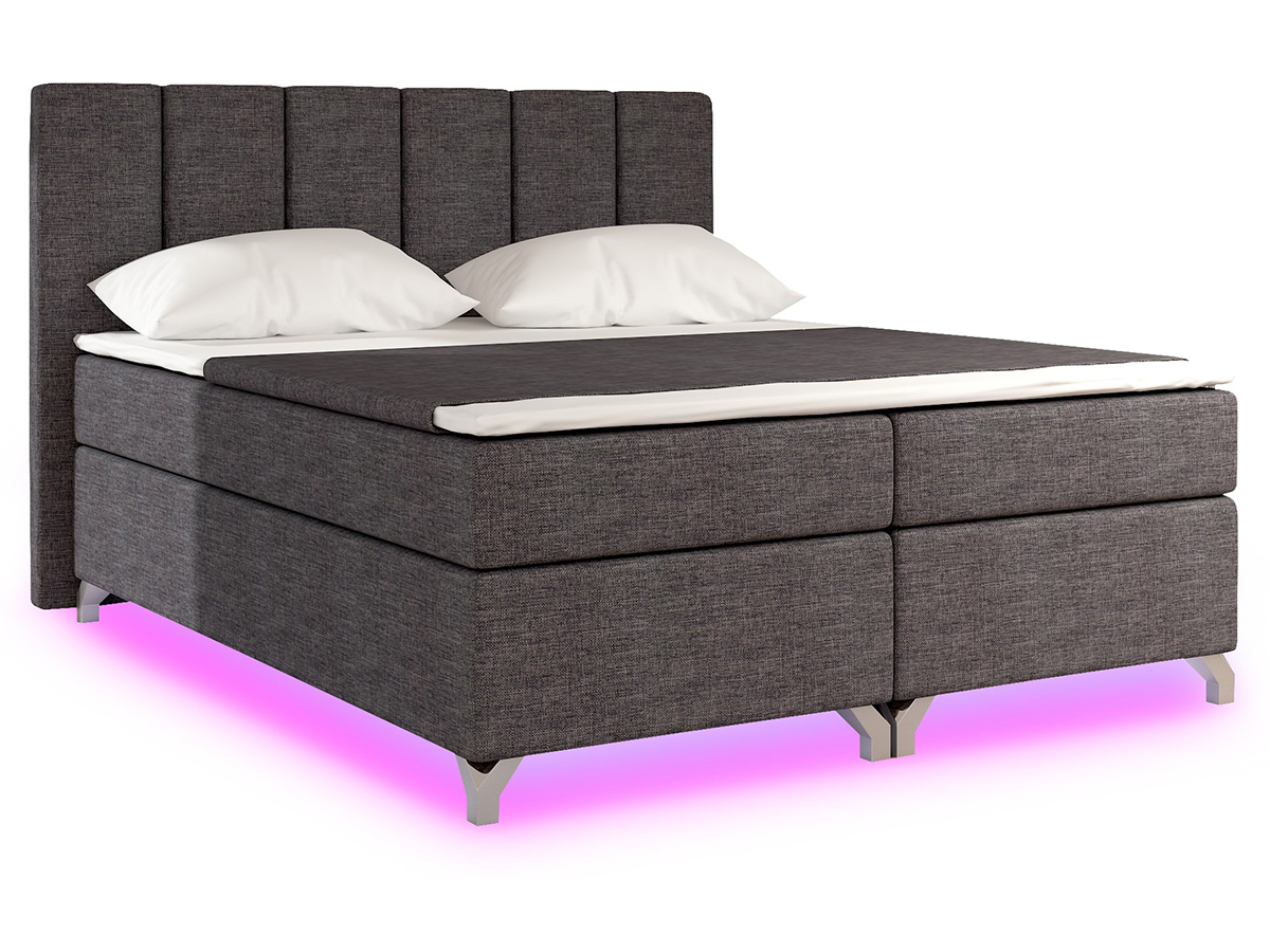 NABBI Barino 160 čalúnená manželská posteľ s úložným priestorom sivá (Sawana 05)