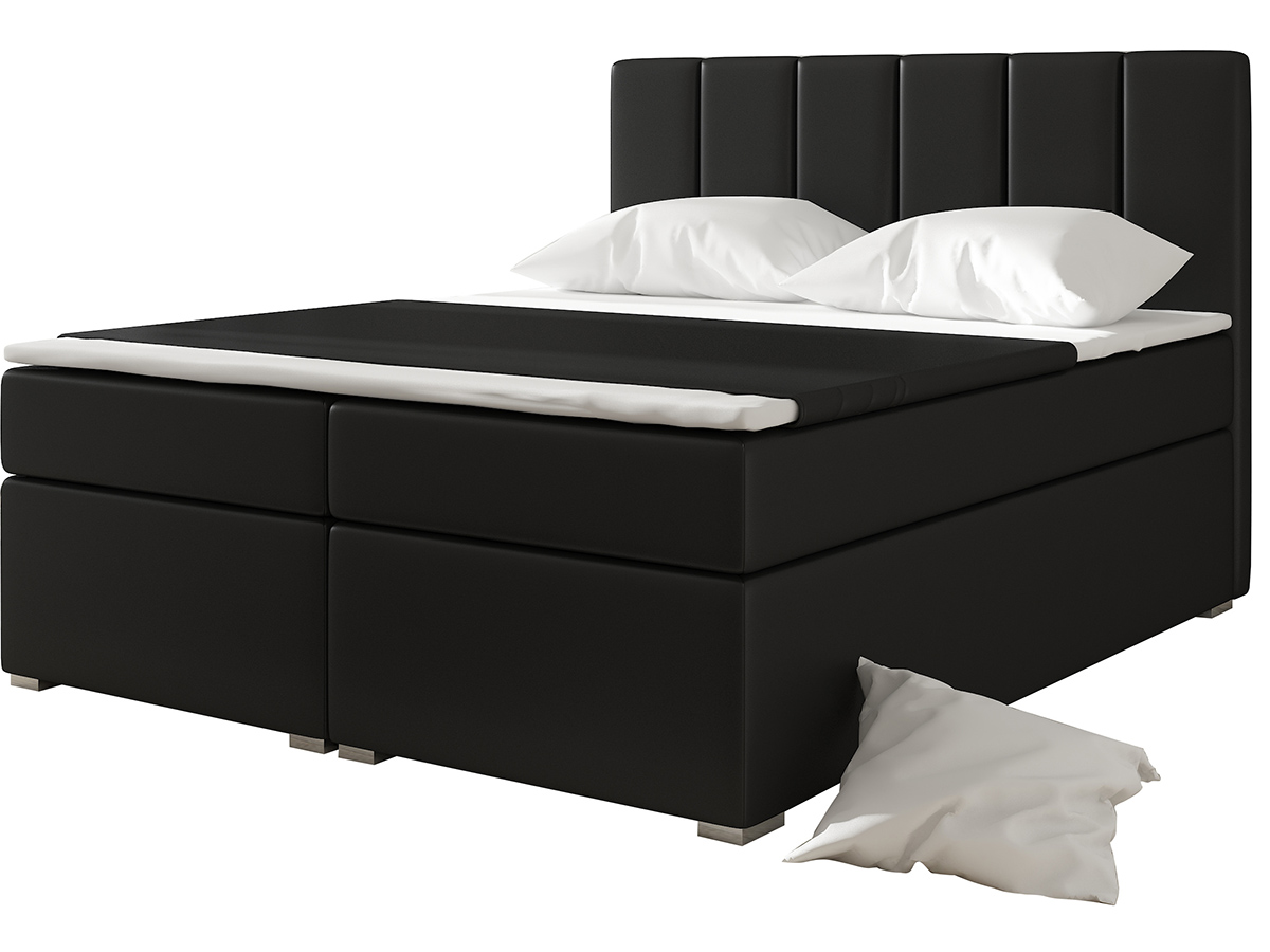 NABBI Barmo 140 čalúnená manželská posteľ s úložným priestorom čierna (Soft 11)