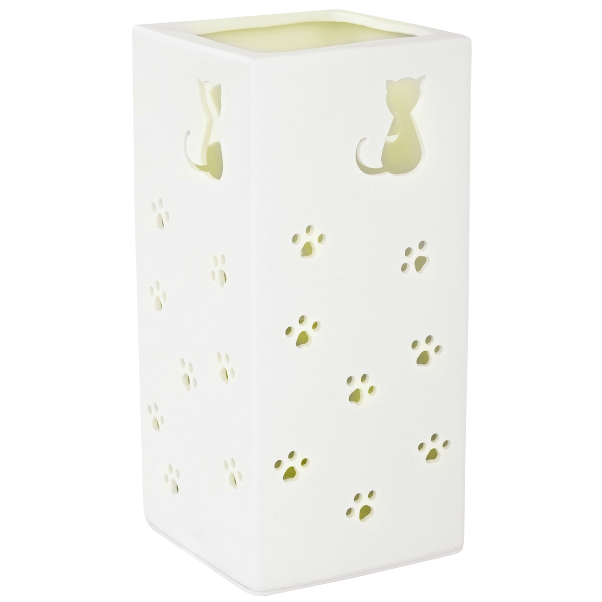 KONDELA Belle Typ 2 stolná lampa biela / vzor mačky