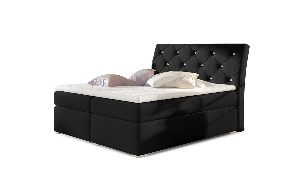 NABBI Beneto 160 čalúnená manželská posteľ s úložným priestorom čierna (Soft 11)