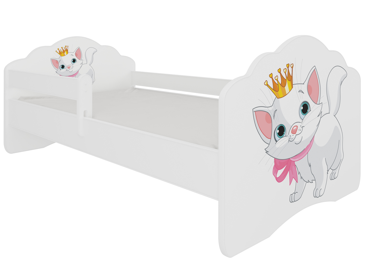 NABBI Camos detská posteľ s matracom 80x160 cm biela / kombinácia farieb