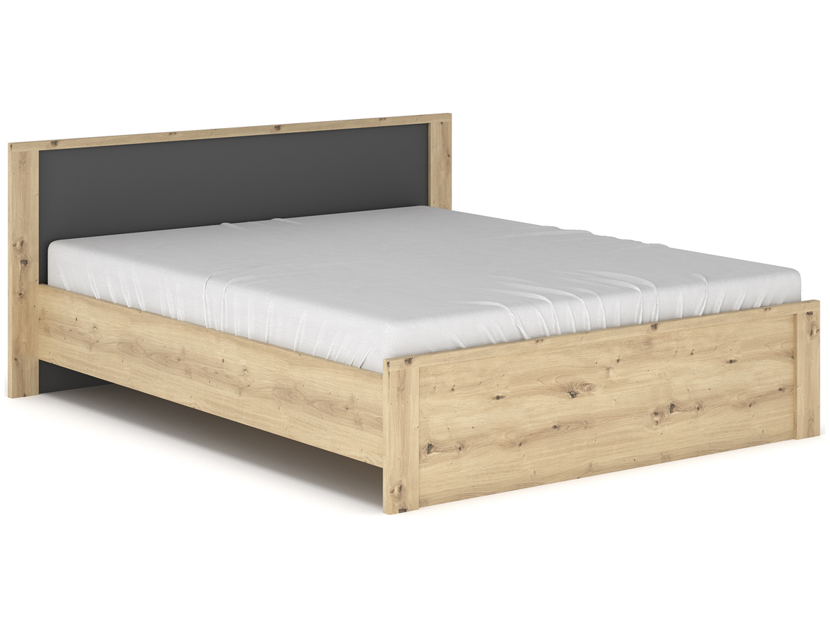 NABBI Daicos LB-140 manželská posteľ s roštom 140x200 cm dub artisan / sivá