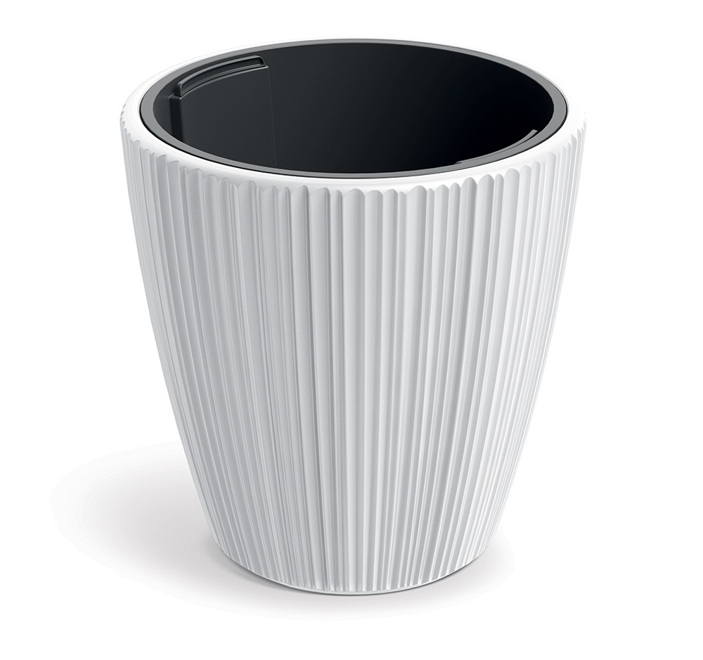 DBOR240-S449 plastový kvetináč 23,9 cm biela