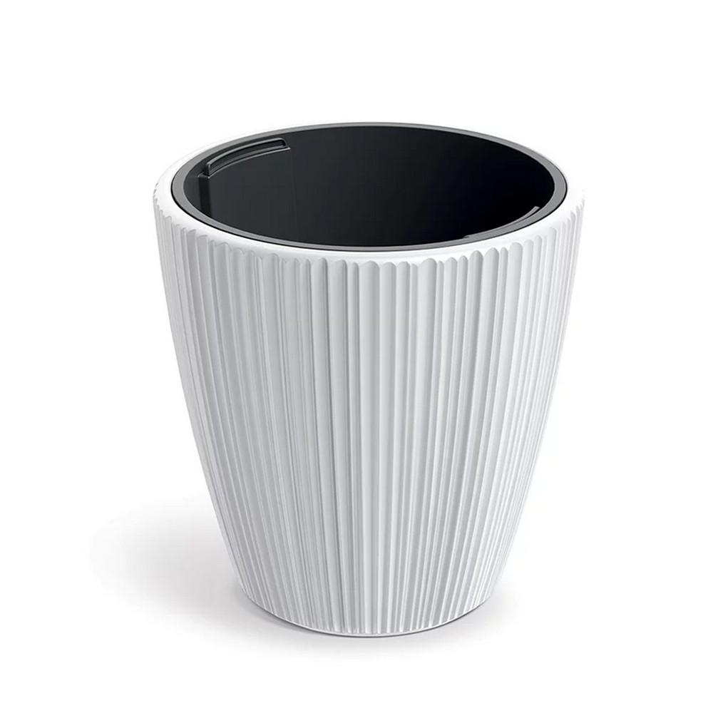 DBOR350-S449 plastový kvetináč 34,9 cm biela