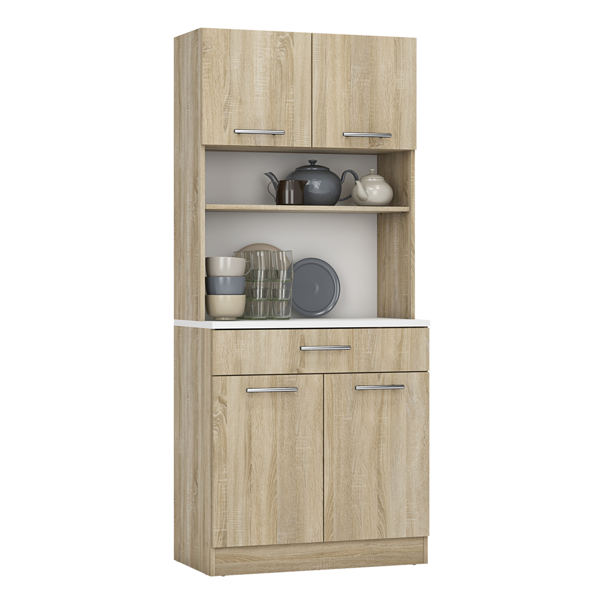 KONDELA Domis New štvordverový kredenc dub sonoma