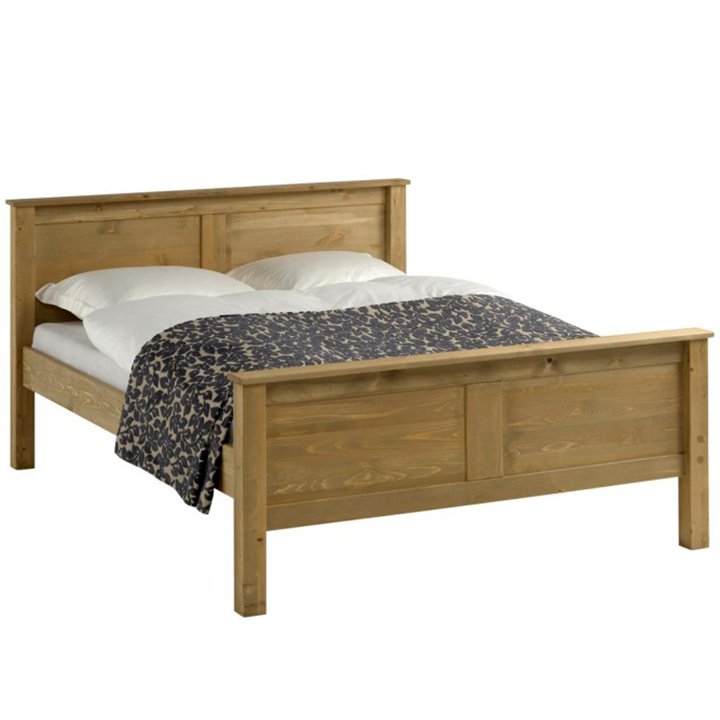 KONDELA Provo 160 drevená manželská posteľ s roštom dub