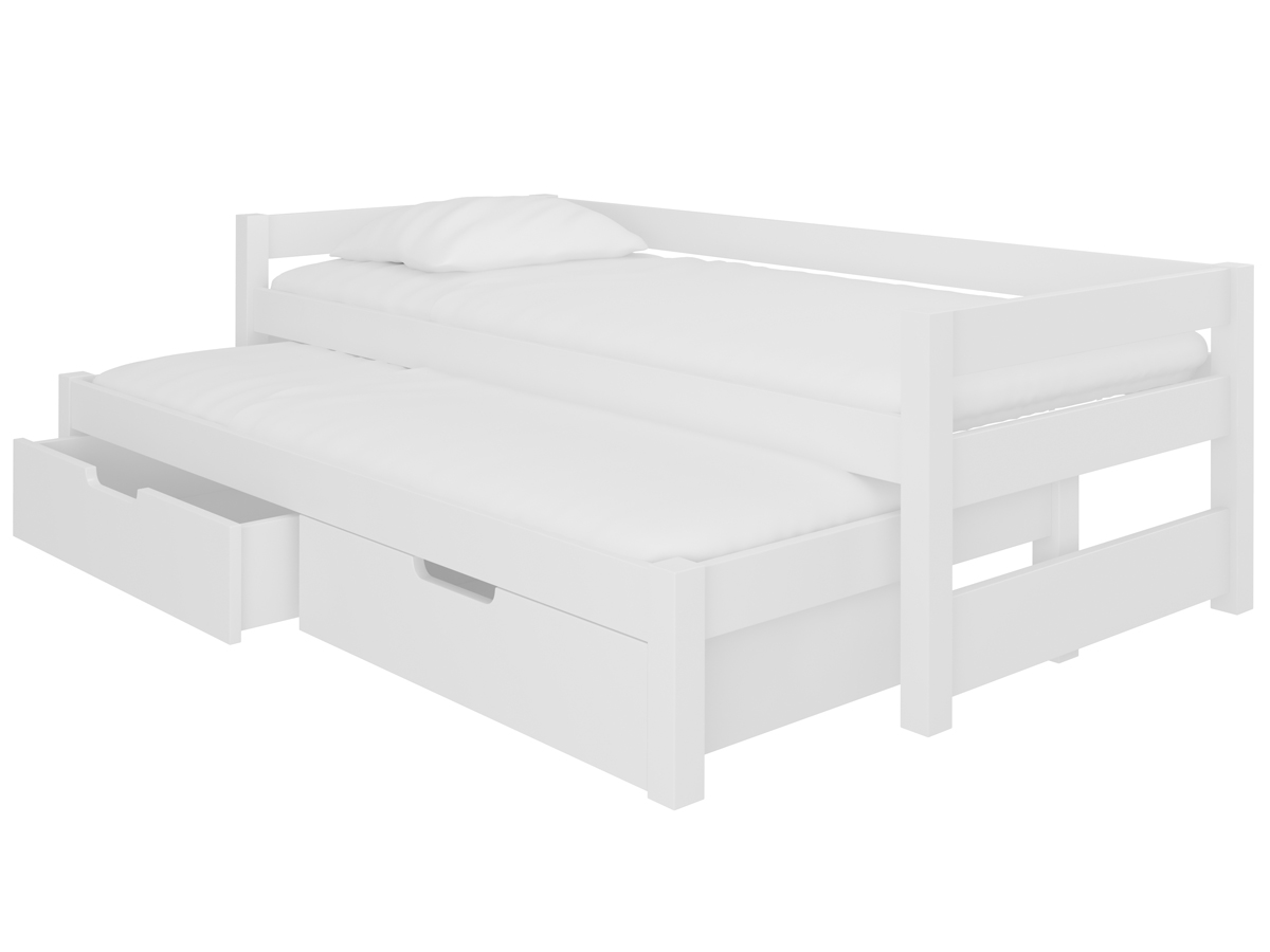 NABBI Filis detská posteľ s prístelkou 90x200 cm biela