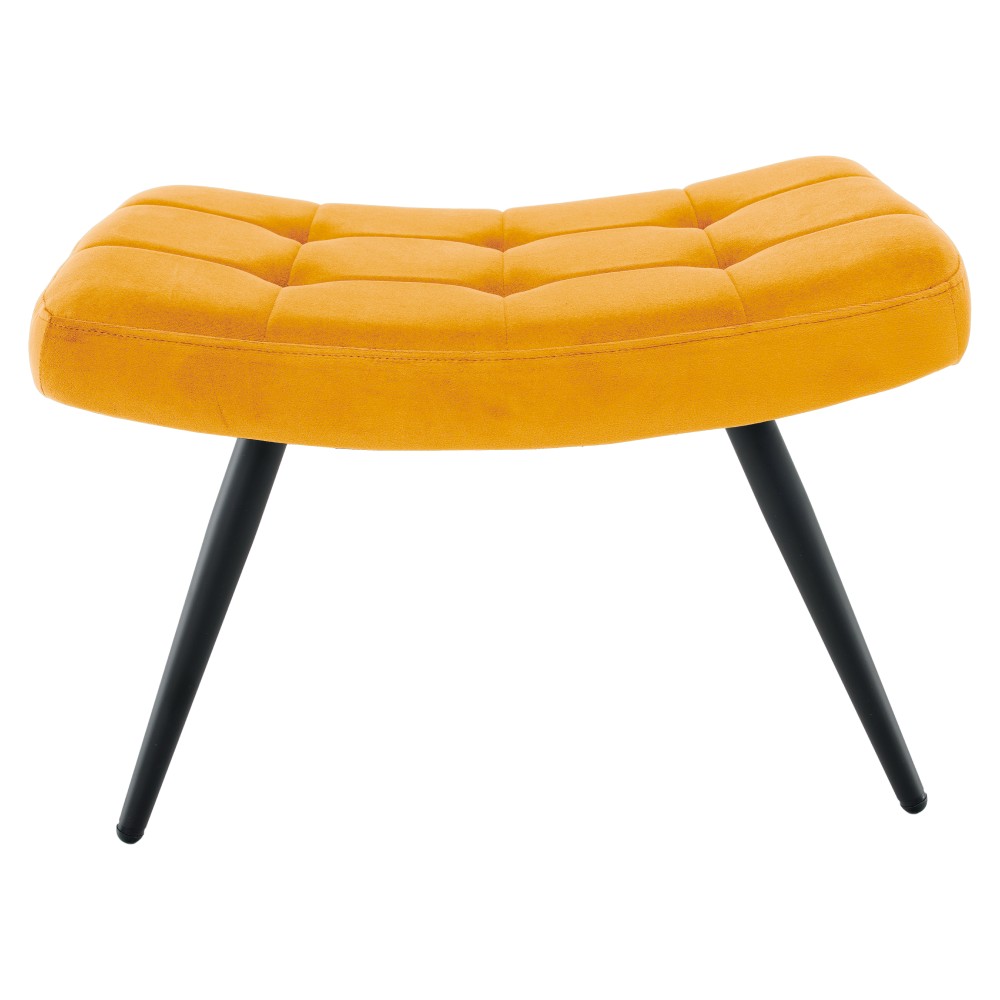 KONDELA Haben kreslo s podnožou žltá (Velvet) / čierna