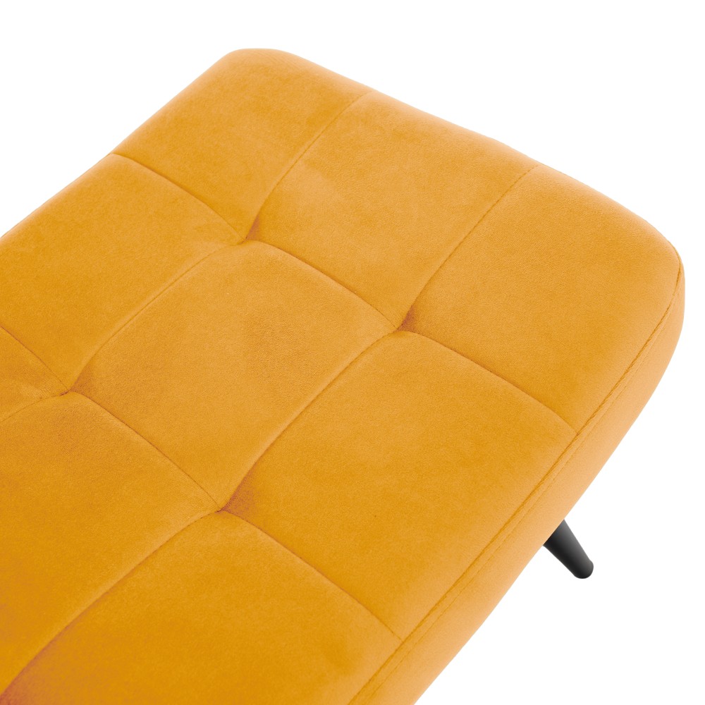 KONDELA Haben kreslo s podnožou žltá (Velvet) / čierna