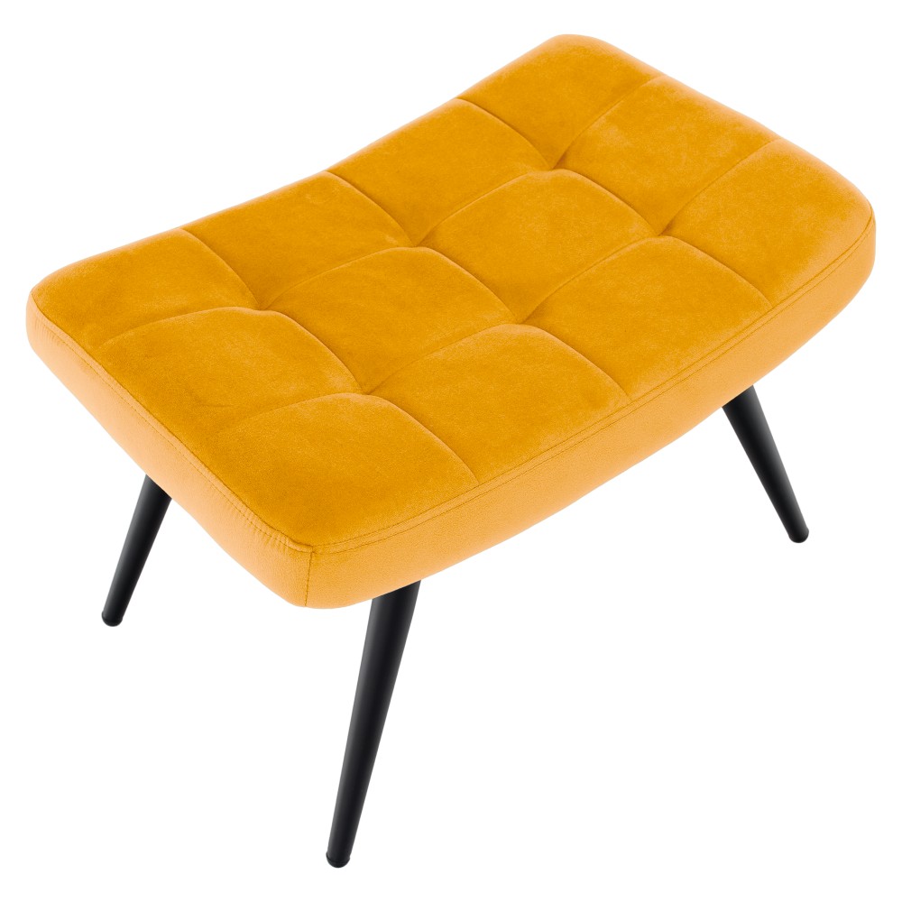 KONDELA Haben kreslo s podnožou žltá (Velvet) / čierna