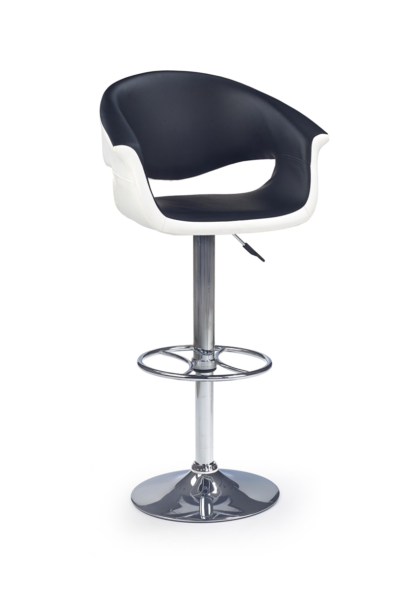 HALMAR H-46 barová stolička čierna / biela / chróm