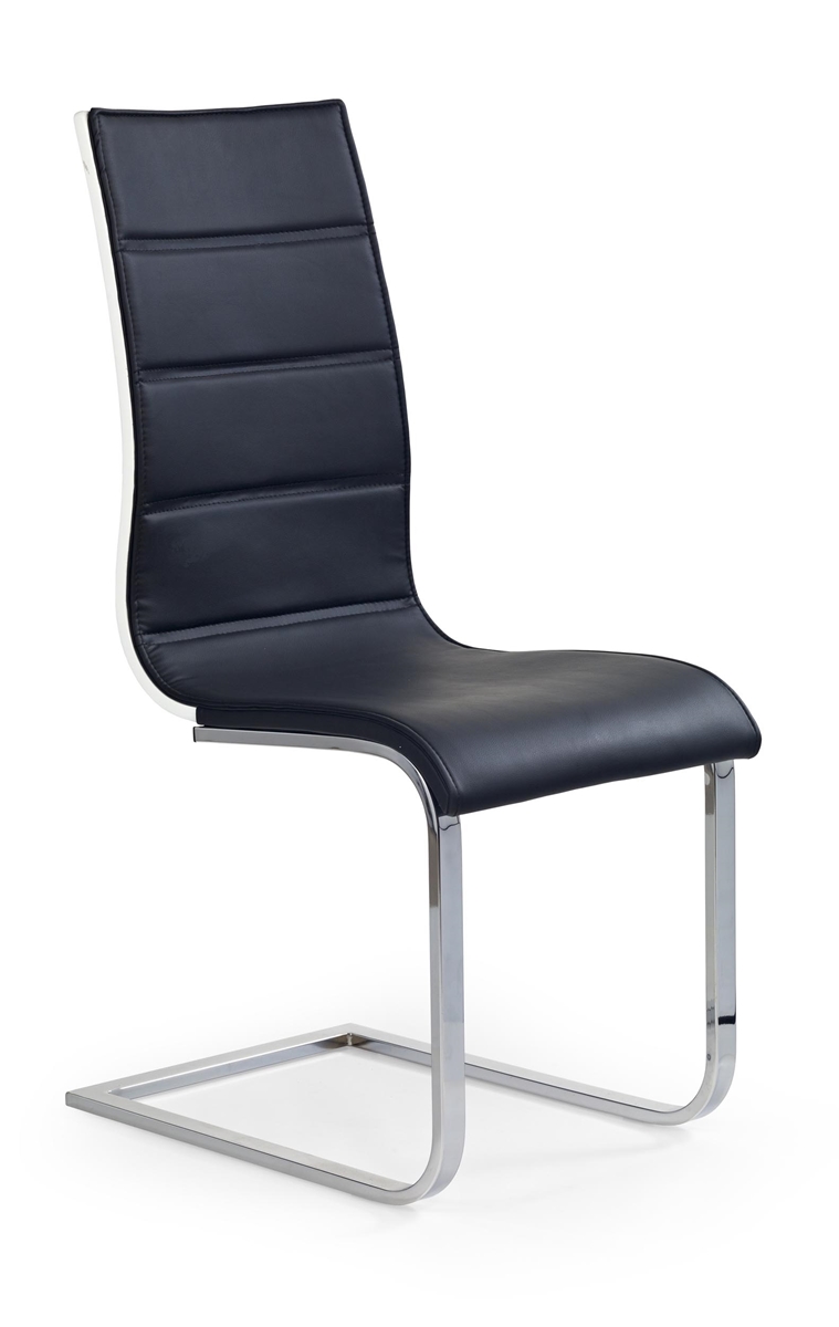 HALMAR K104 jedálenská stolička čierna / biely lesk